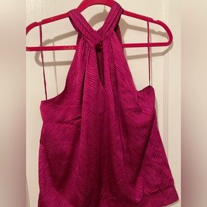 Ann Taylor size 10 halter style pullover with zippered back , shirt sleeve top